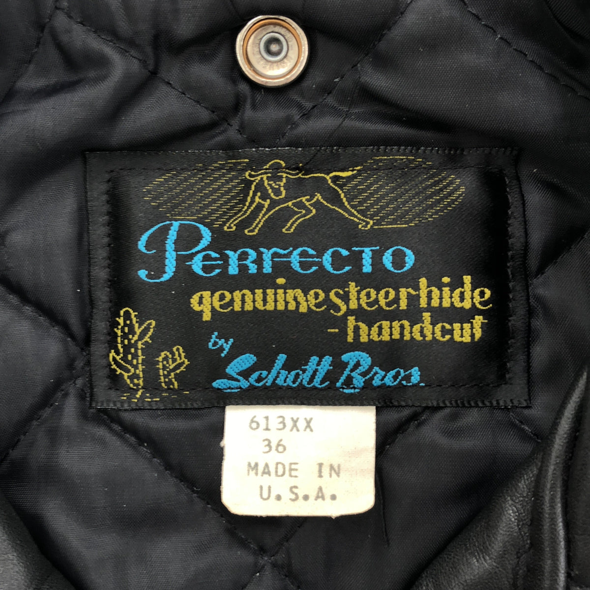 schott ショット 613XX ブラック サボテンタグ ダブルライダース ジャケット トップス