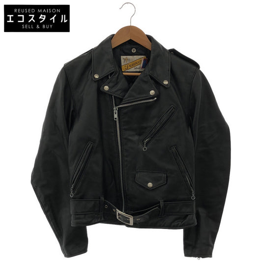 schott ショット 118 ブラック バイカータグ ダブルライダースジャケット トップス
