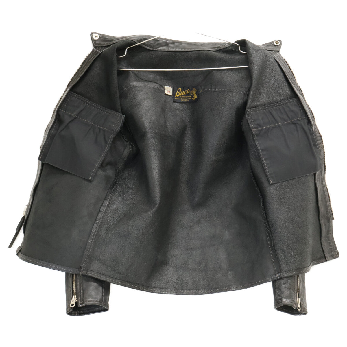 BUCO ブコ THE REAL McCOYS【美品】J-100 ホースハイド インナーレス シングルライダースジャケット ジャケット