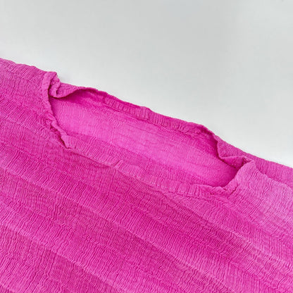 MeISSEYMIYAKE ミーイッセイミヤケ ローズピンク ACCORDION SEE-THROUGH CREPE トップス トップス