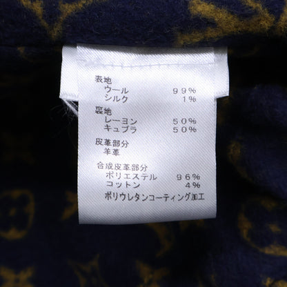 LOUIS VUITTON ルイヴィトン 【美品/国内正規】FGC047QWE ウールｘシルク 裏地モノグラム ジップアップ フーディ コート
