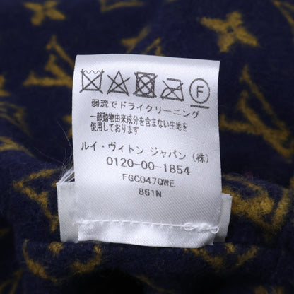 LOUIS VUITTON ルイヴィトン 【美品/国内正規】FGC047QWE ウールｘシルク 裏地モノグラム ジップアップ フーディ コート