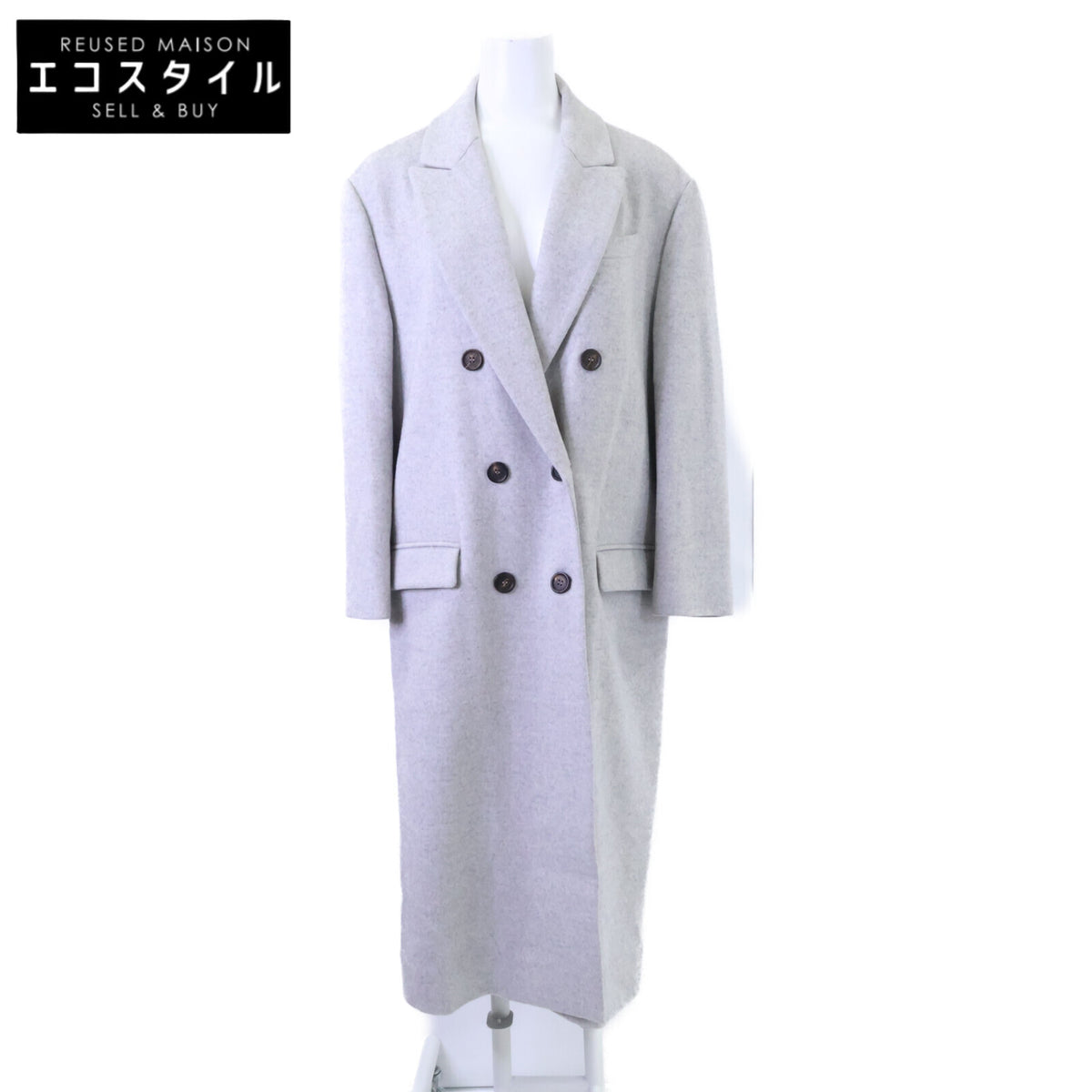 BRUNELLO CUCINELLI ブルネロクチネリ 【美品/国内正規】ME4179732 ウールｘカシミヤ ダブルブレスト チェスター コート