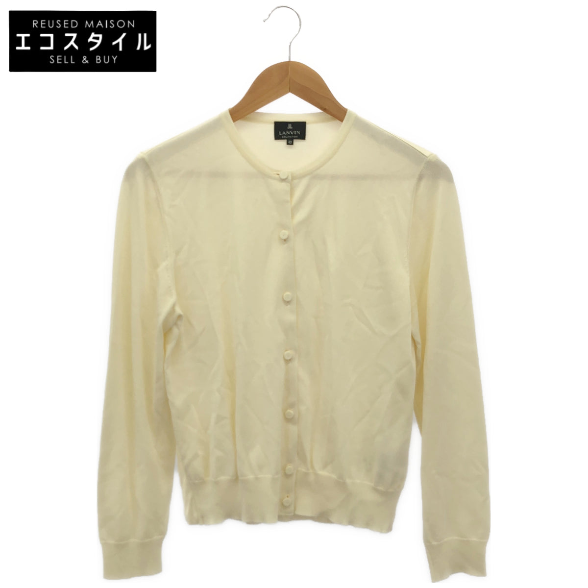 LANVIN COLLECTION ランバンコレクション アイボリー 2115808 バックシルクニットカーディガン トップス
