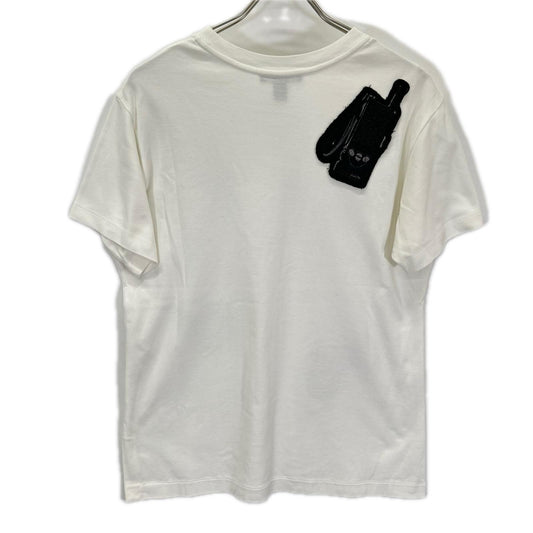 LOUIS VUITTON ルイヴィトン ホワイト×ブラック FHTB03 パッチ付き クルーネック 半袖Tシャツ トップス