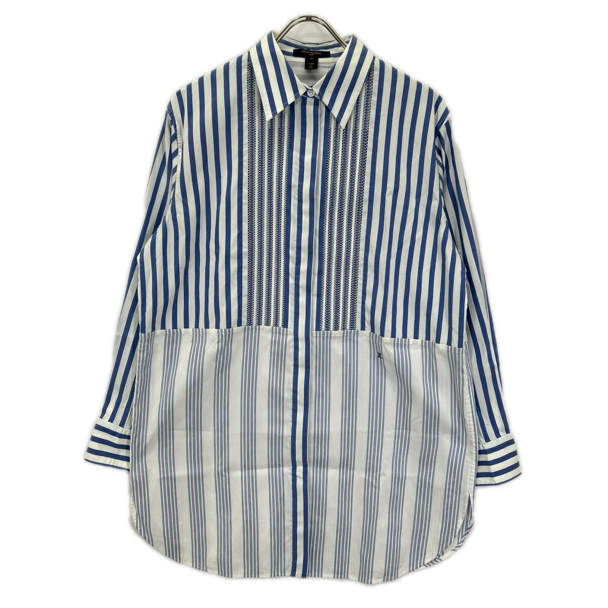 LOUIS VUITTON ルイヴィトン ホワイト×ブルー RW201W TAJ FIBB01 ストライプシャツ トップス