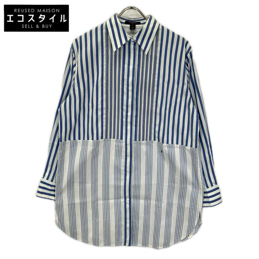 LOUIS VUITTON ルイヴィトン ホワイト×ブルー RW201W TAJ FIBB01 ストライプシャツ トップス