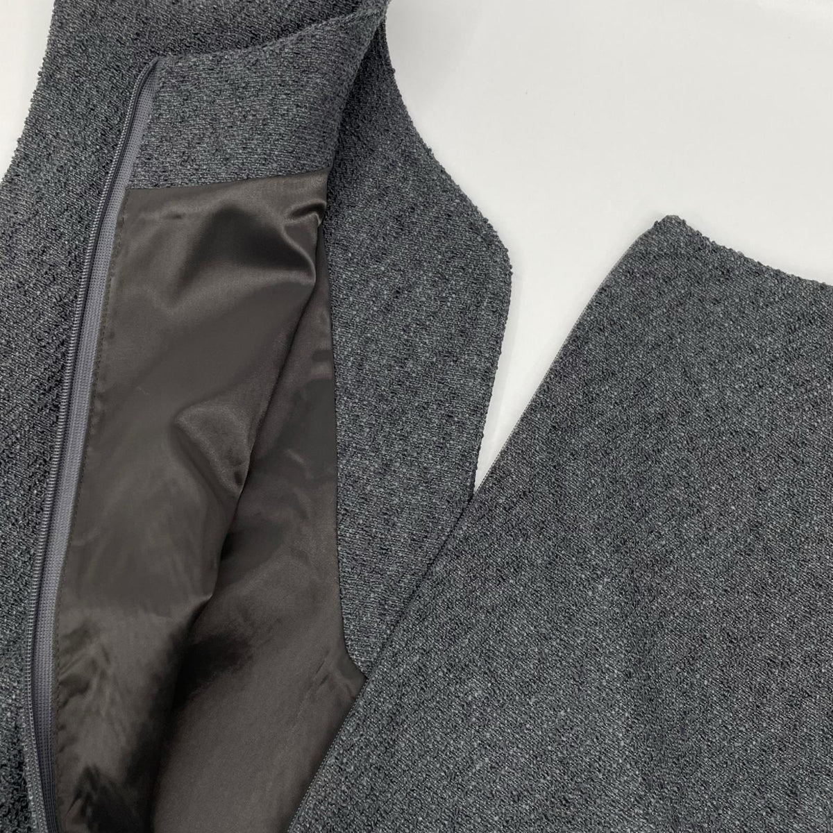 JIYU-KU 自由区 26SS グレー ブライトリングツイード ジャンパースカート ワンピース