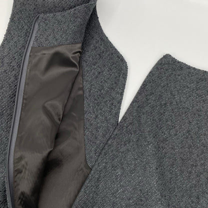 JIYU-KU 自由区 26SS グレー ブライトリングツイード ジャンパースカート ワンピース