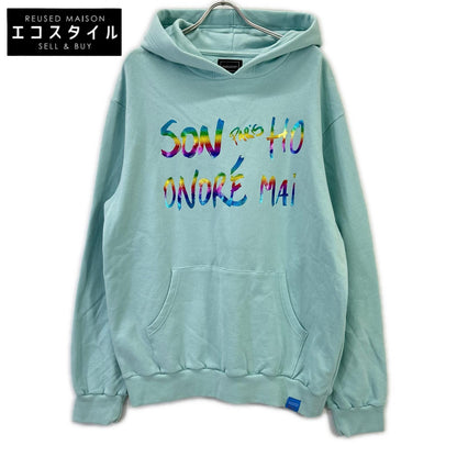 Mint Blue Pullover Hoodie Top XL Men's