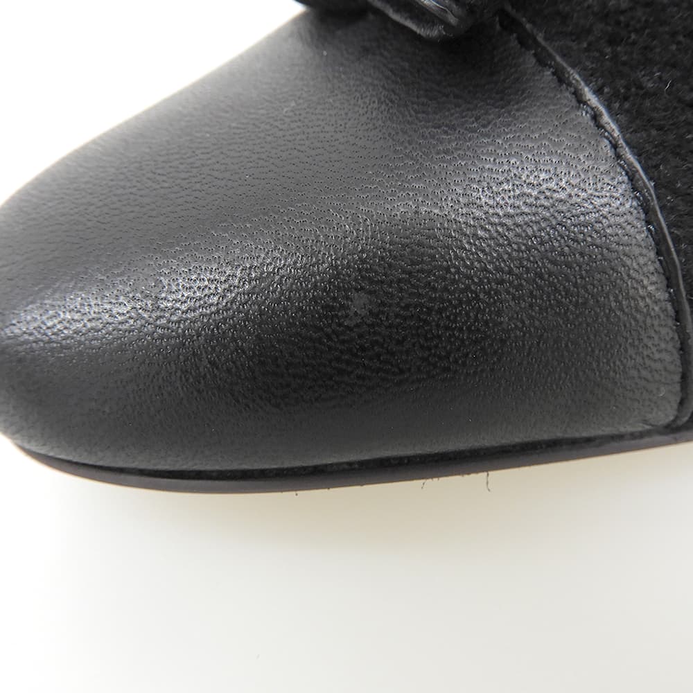 Excellent Condition Suede Ribbon Design Boots Shoes Women's Black 36 1/2 SB31073A Shoes 36 1/2 Women's