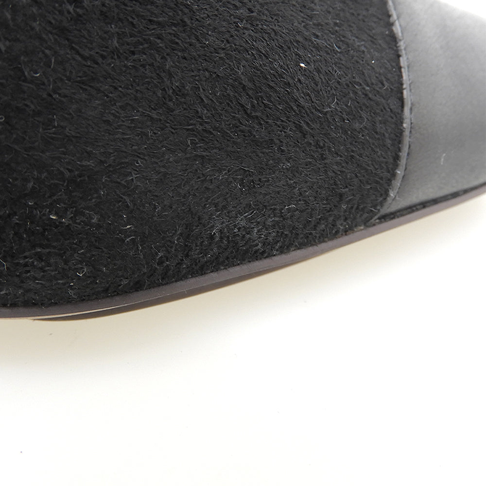 Excellent Condition Suede Ribbon Design Boots Shoes Women's Black 36 1/2 SB31073A Shoes 36 1/2 Women's