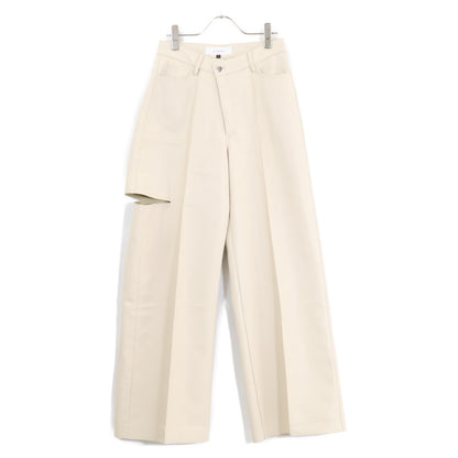 LE CIEL BLEU ルシェルブルー 【23年製】25A68412 Leather V Waist Wide Pants エコレザー V ウエスト ワイトパンツ ボトムス