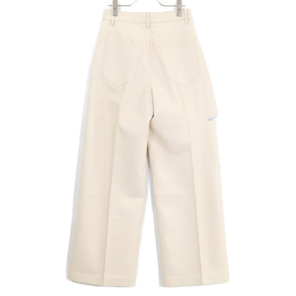 LE CIEL BLEU ルシェルブルー 【23年製】25A68412 Leather V Waist Wide Pants エコレザー V ウエスト ワイトパンツ ボトムス