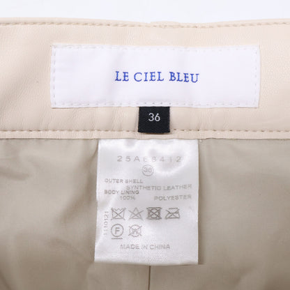 LE CIEL BLEU ルシェルブルー 【23年製】25A68412 Leather V Waist Wide Pants エコレザー V ウエスト ワイトパンツ ボトムス