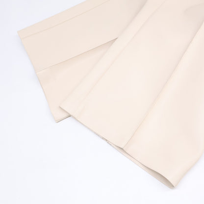 LE CIEL BLEU ルシェルブルー 【23年製】25A68412 Leather V Waist Wide Pants エコレザー V ウエスト ワイトパンツ ボトムス