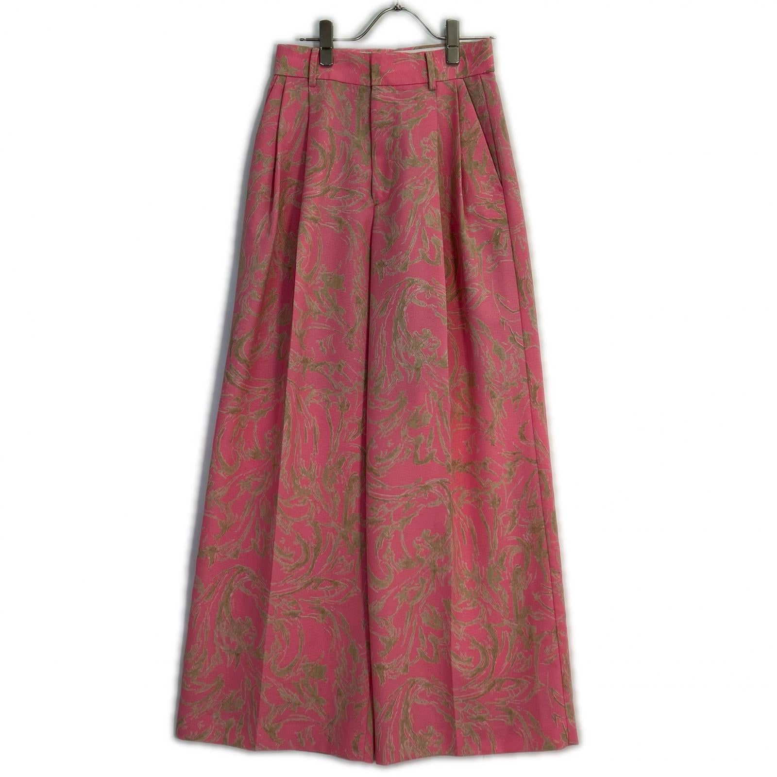 IRENE 25S88005 Pink All-Over Pattern Wide Pants Bottoms