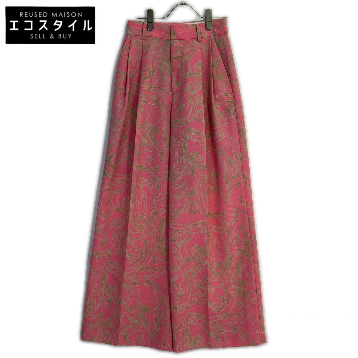 IRENE 25S88005 Pink All-Over Pattern Wide Pants Bottoms