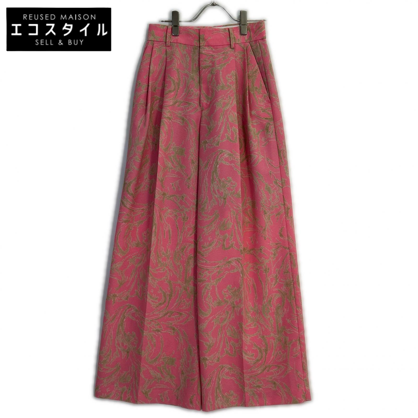 IRENE 25S88005 Pink All-Over Pattern Wide Pants Bottoms