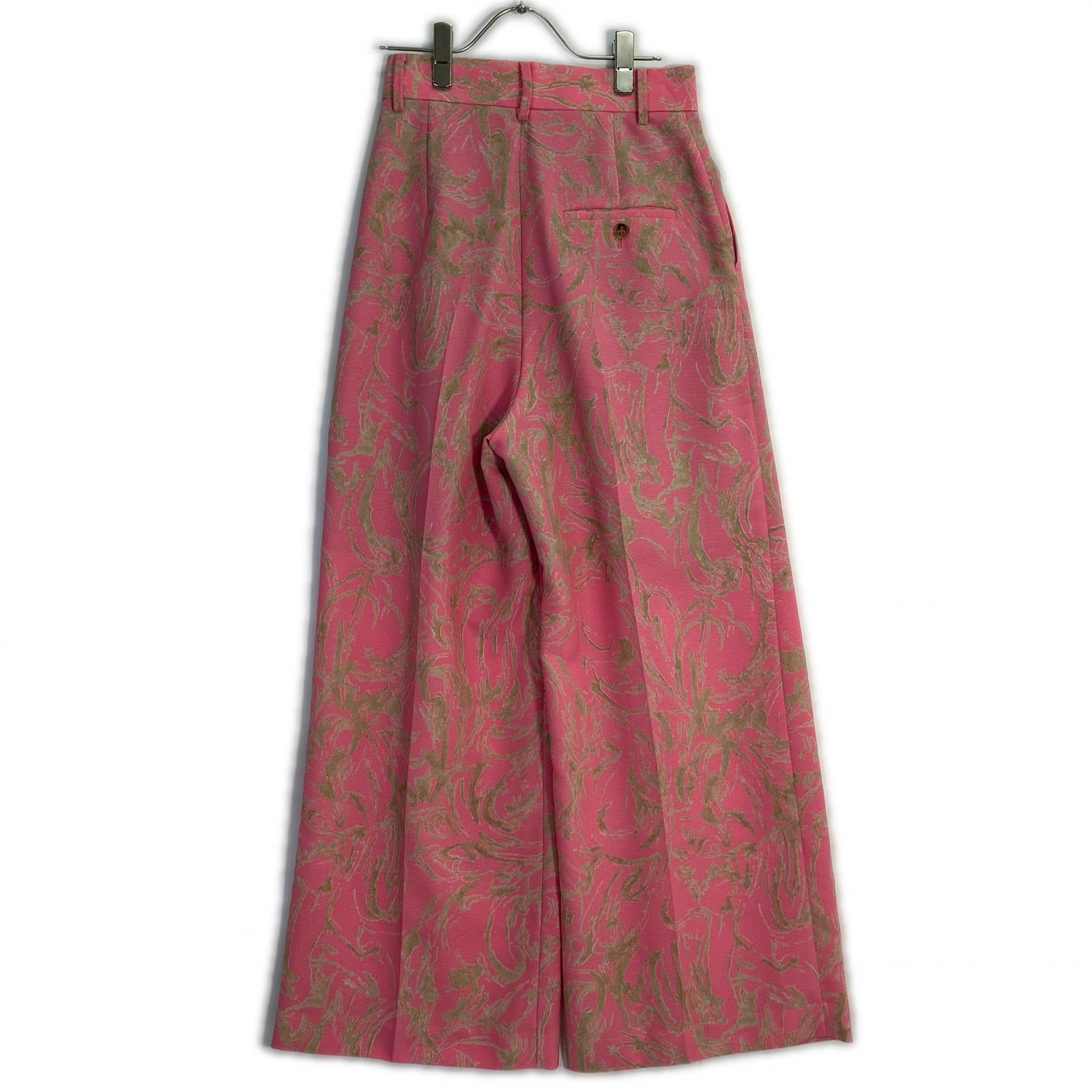 IRENE 25S88005 Pink All-Over Pattern Wide Pants Bottoms