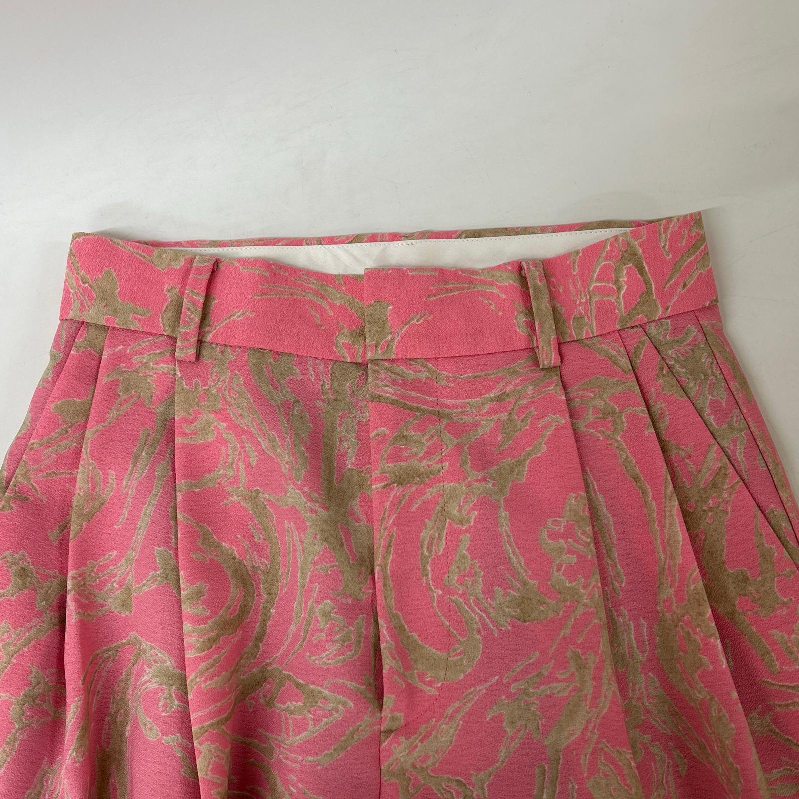 IRENE 25S88005 Pink All-Over Pattern Wide Pants Bottoms