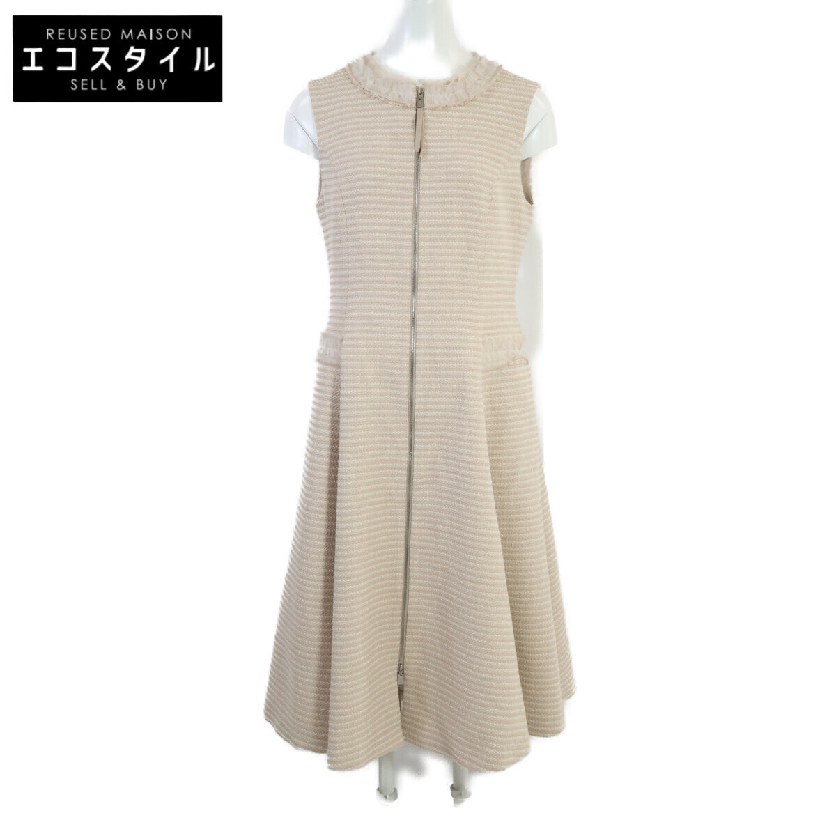 【新品同款/25年制】45486 TWEED FETE 前拉链无袖连衣裙 40 女式