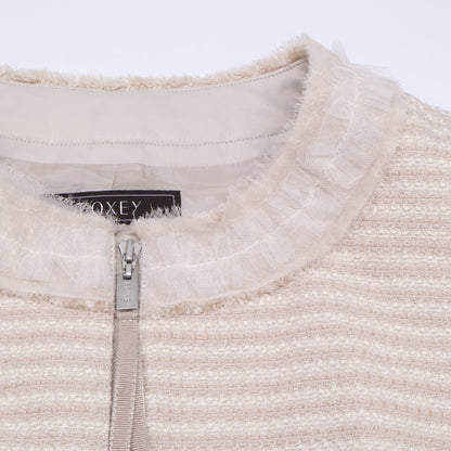 FOXEY フォクシー 【新品同様/25年製】45486 TWEED FETE フロントファスナー ノースリーブ ワンピース
