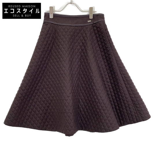 Brown Quilted Design Skirt 41769-AS0F52U Skirt 40 Women's