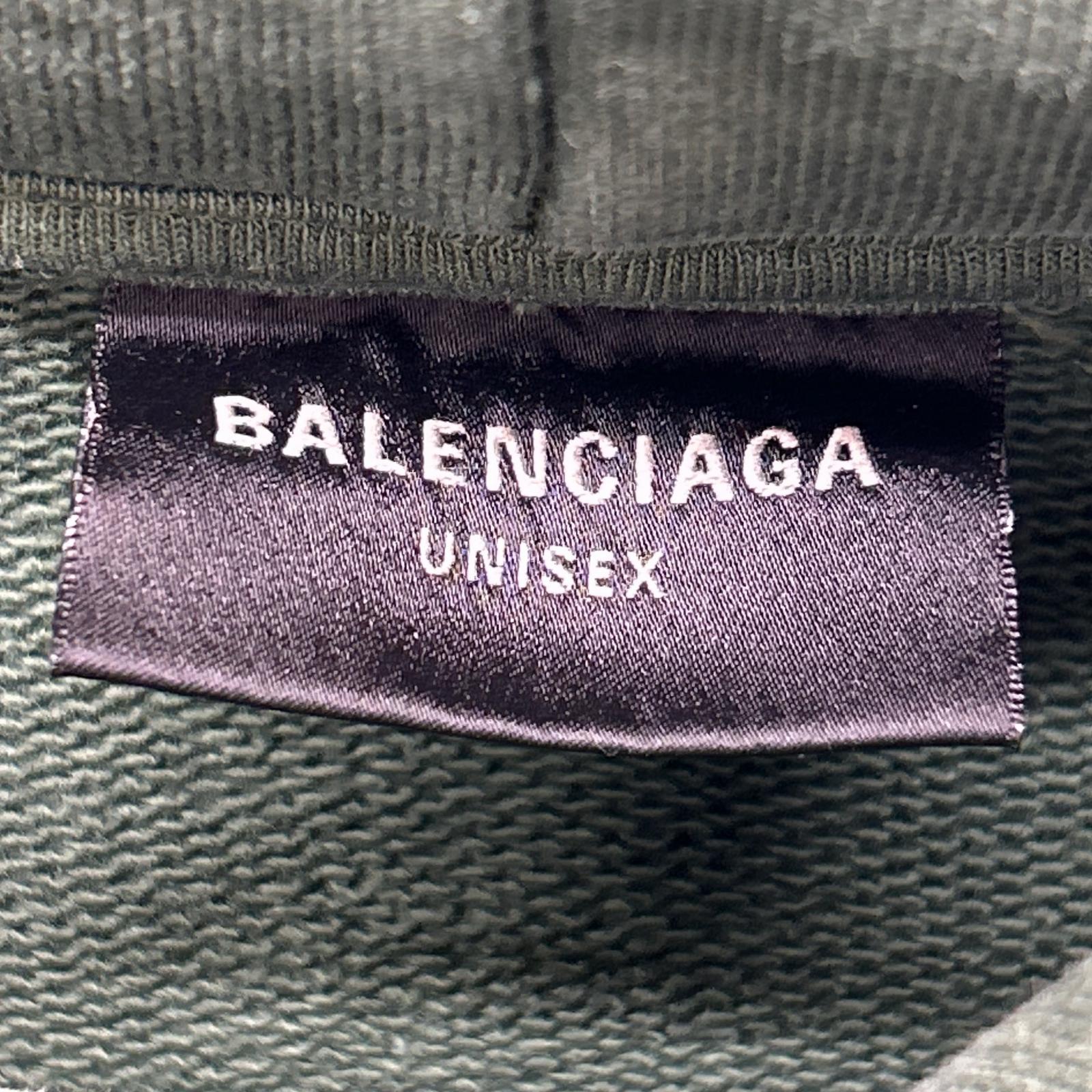 BALENCIAGA バレンシアガ 23年製 744441 カーキ Tape Type Ripped Pocket Hoodie トップス