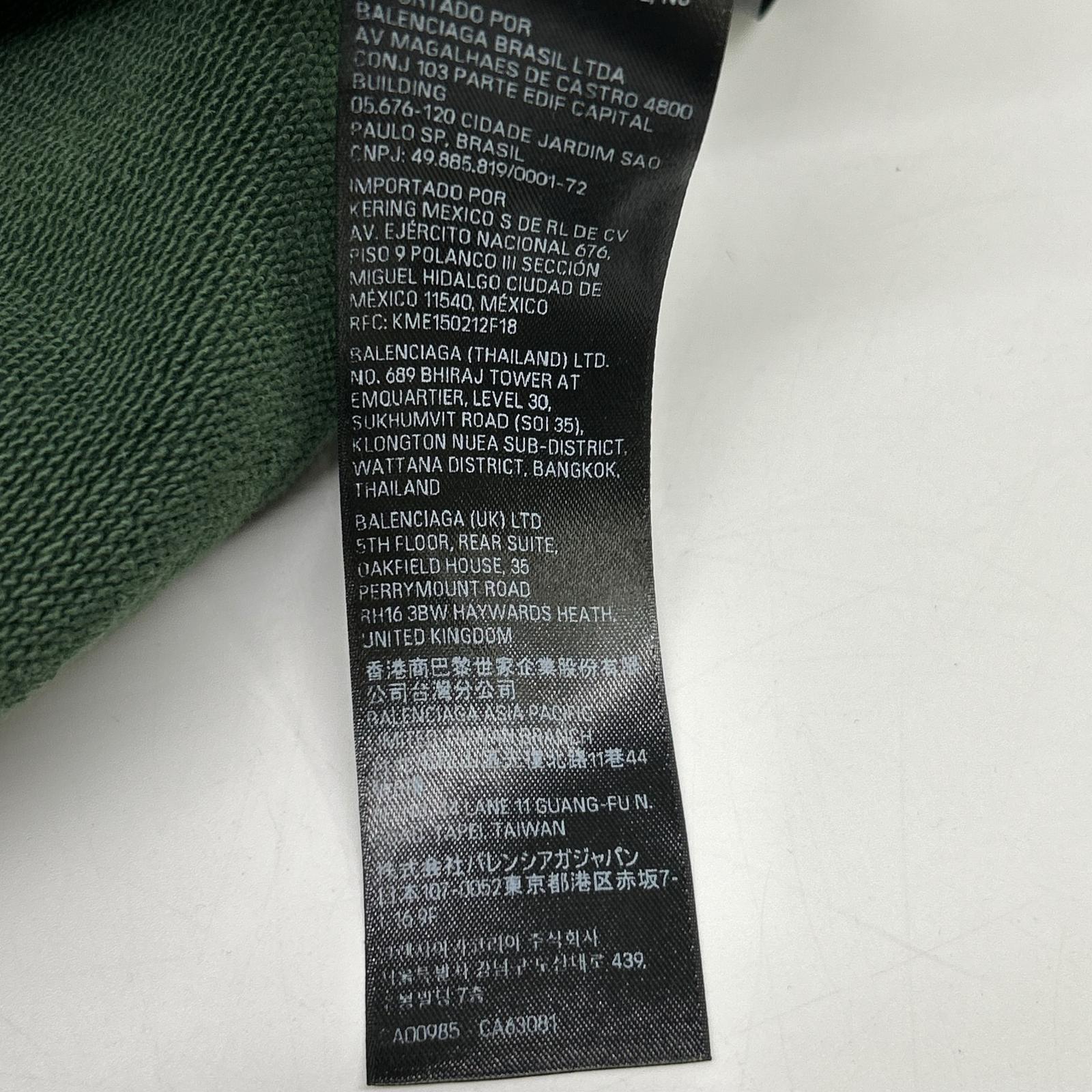 BALENCIAGA バレンシアガ 23年製 744441 カーキ Tape Type Ripped Pocket Hoodie トップス