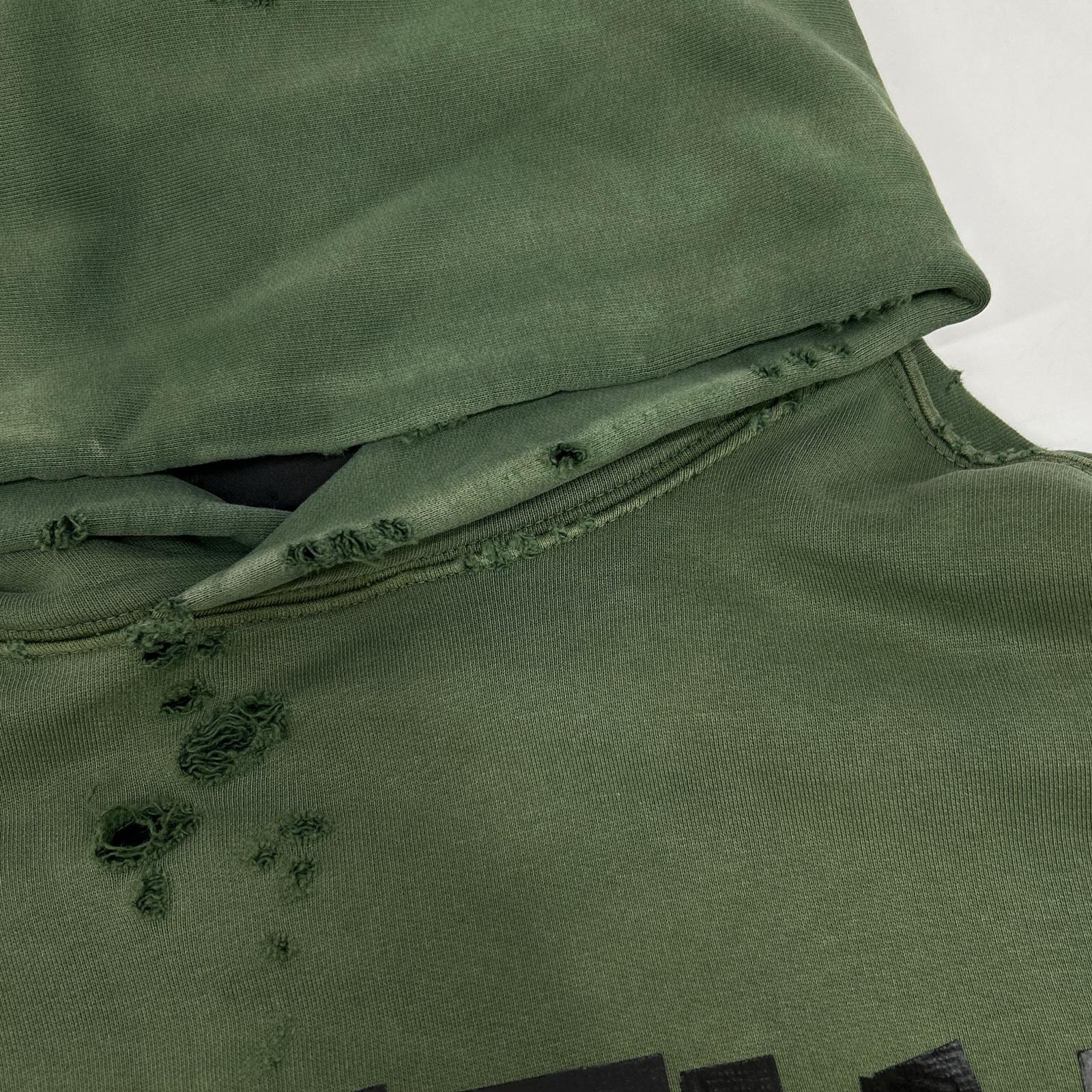BALENCIAGA バレンシアガ 23年製 744441 カーキ Tape Type Ripped Pocket Hoodie トップス