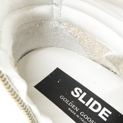 GOLDEN GOOSE Slide Laminated Leather/Upper Silver Glitter/Calf Hair High Top Sneakers Shoes
