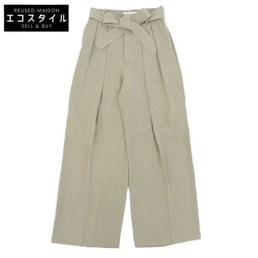 LE CIEL BLEU Le Ciel Bleu Belted Wide-Leg Pants Bottoms Women's Beige 38 24A68513 Bottoms