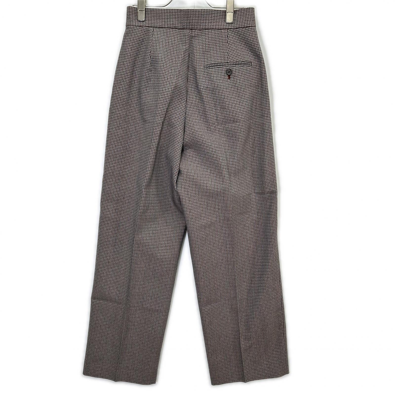 LE CIEL BLEU ルシェルブルー 26A68614 ブラウン チェックタックパンツ ボトムス