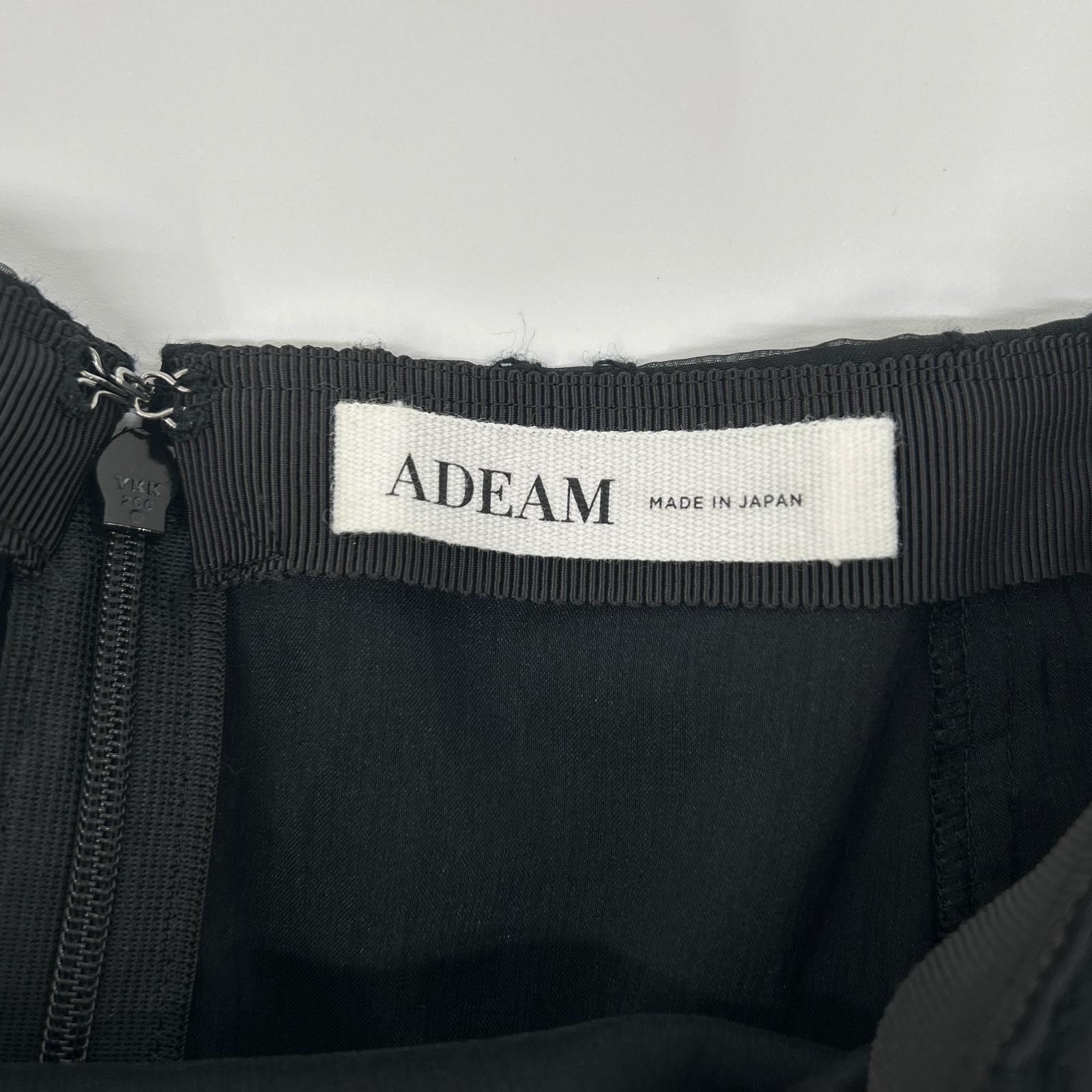 ADEAM アディアム 24SS 44568 ブラック フレアスカート 刺繍 スカート