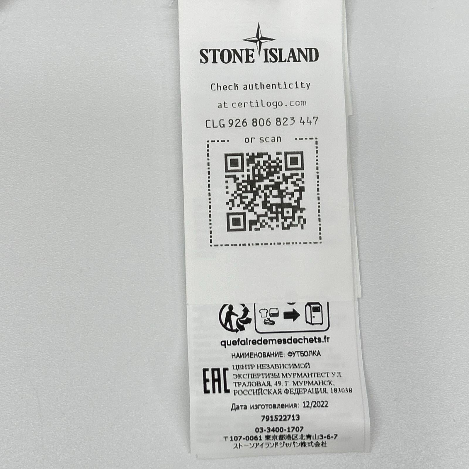 STONE ISLAND ストーンアイランド 791522713 ホワイト カットソー クルーネックTシャツ アイコンロゴパッチ トップス