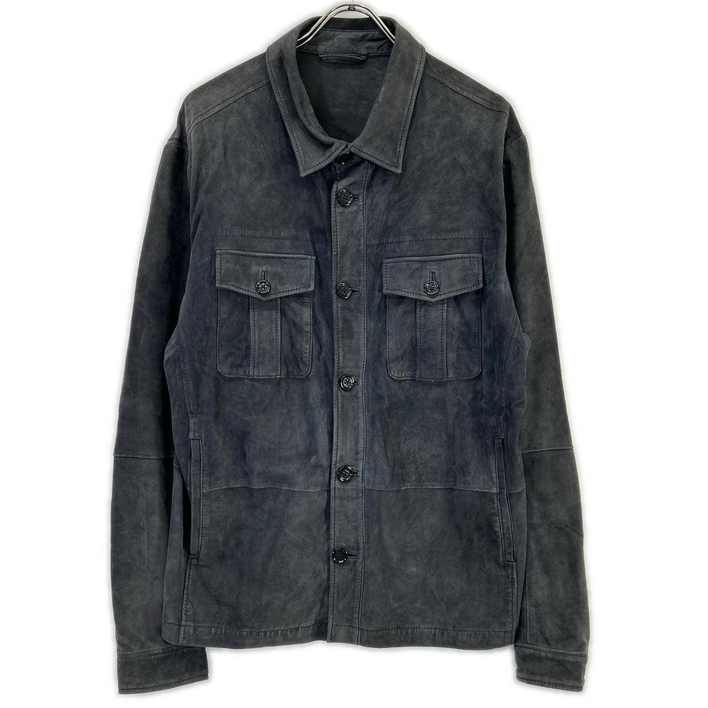 BOSS ボス グレー 羊革 レザーシャツジャケット 10187354 ジャケット