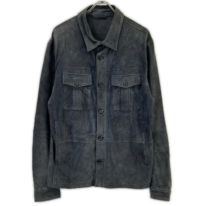 BOSS ボス グレー 羊革 レザーシャツジャケット 10187354 ジャケット