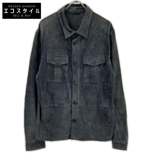 BOSS ボス グレー 羊革 レザーシャツジャケット 10187354 ジャケット