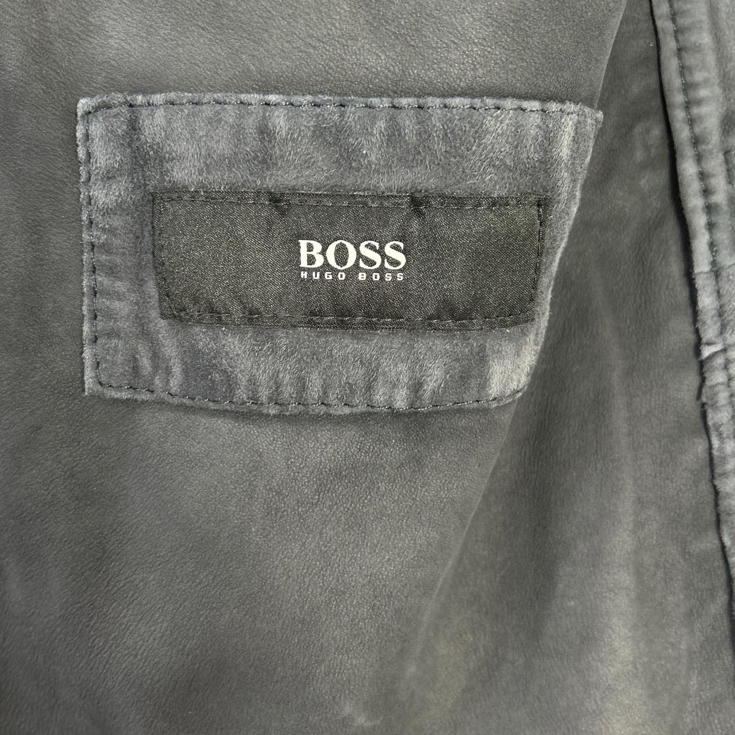 BOSS ボス グレー 羊革 レザーシャツジャケット 10187354 ジャケット