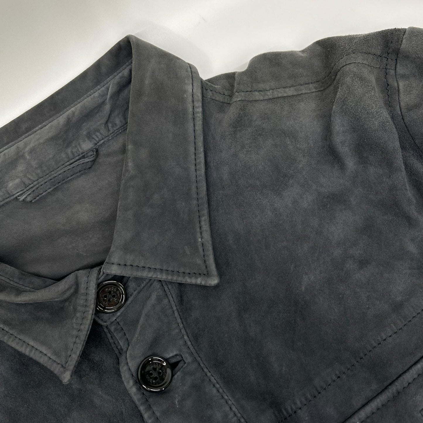 BOSS ボス グレー 羊革 レザーシャツジャケット 10187354 ジャケット