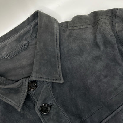 BOSS ボス グレー 羊革 レザーシャツジャケット 10187354 ジャケット