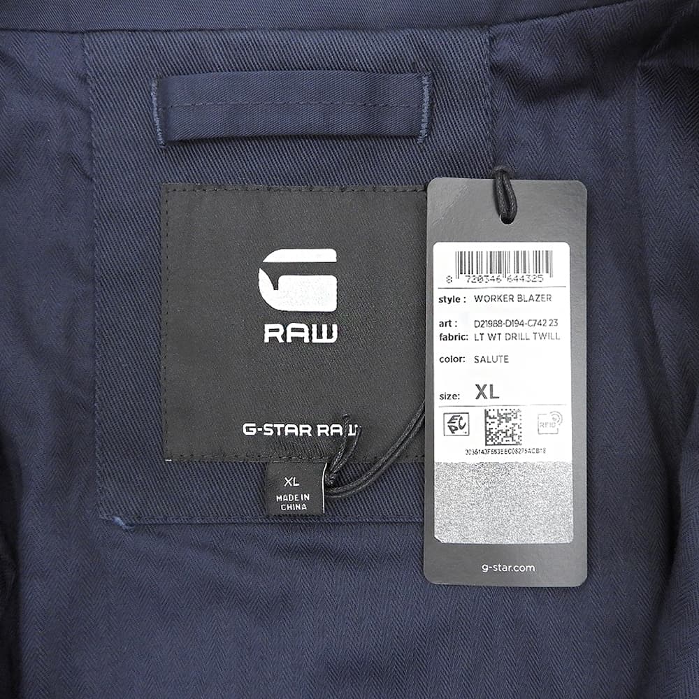 G-STAR RAW ジースターロゥ 新品同様 Light weight Twill Blazer ジャケット メンズ ネイビー XL D21988-D194-C742 ジャケット
