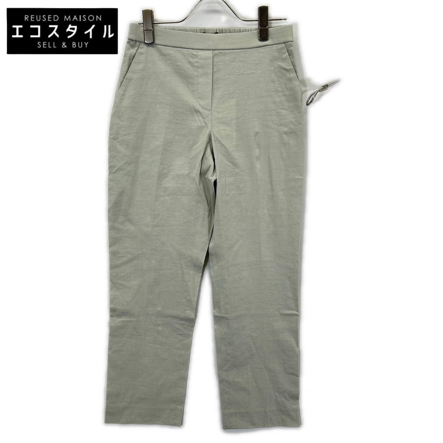 Theory セオリー 24SS ライトグレー GOOD CRUNCH W TREECA PULL リネン混パンツ ボトムス