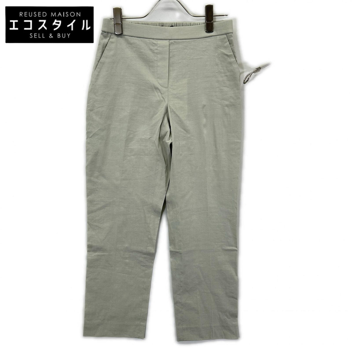 Theory セオリー 24SS ライトグレー GOOD CRUNCH W TREECA PULL リネン混パンツ ボトムス