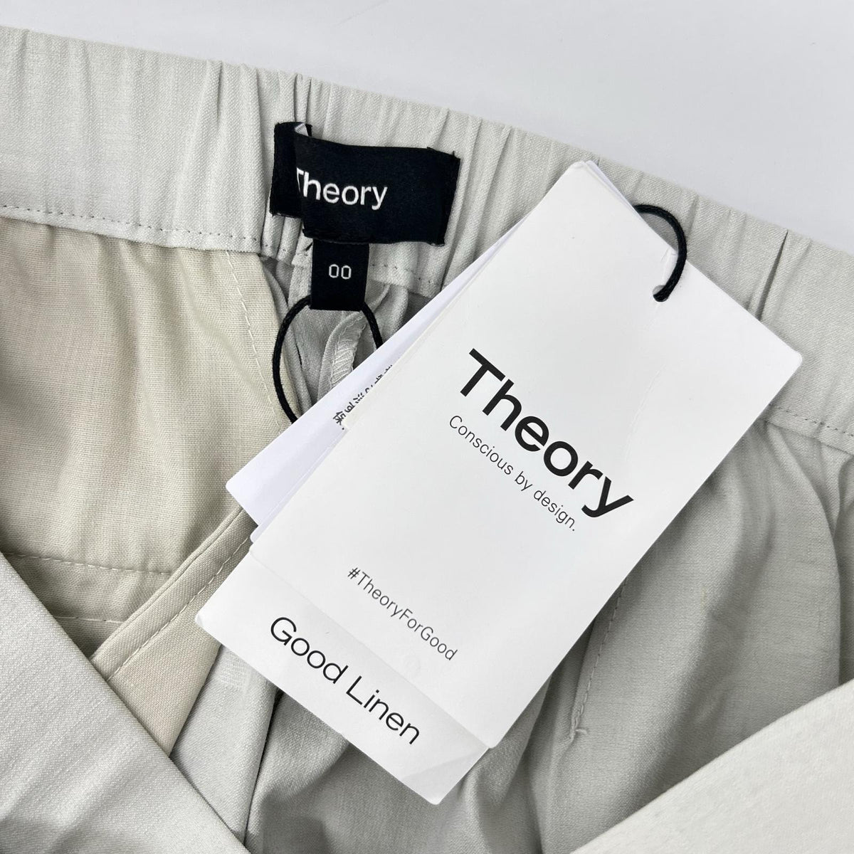 Theory セオリー 24SS ライトグレー GOOD CRUNCH W TREECA PULL リネン混パンツ ボトムス
