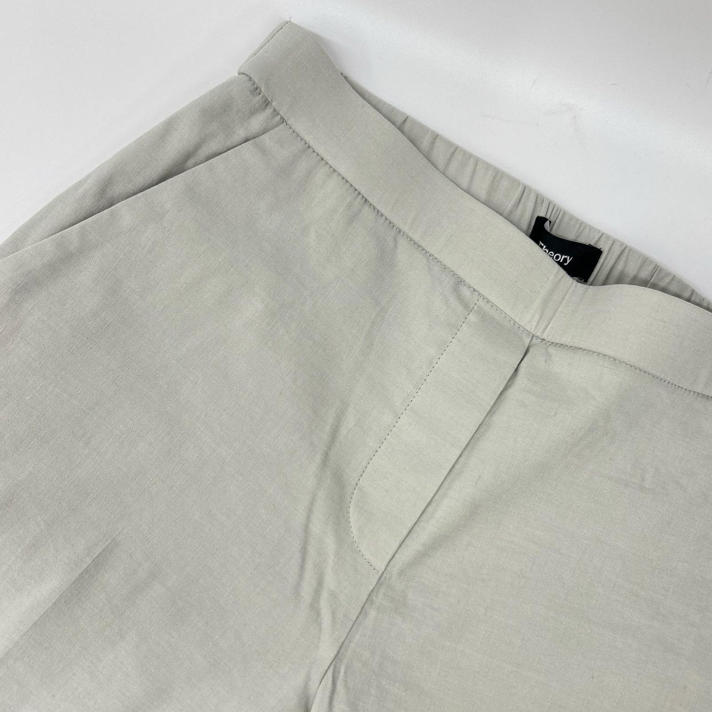 Theory セオリー 24SS ライトグレー GOOD CRUNCH W TREECA PULL リネン混パンツ ボトムス