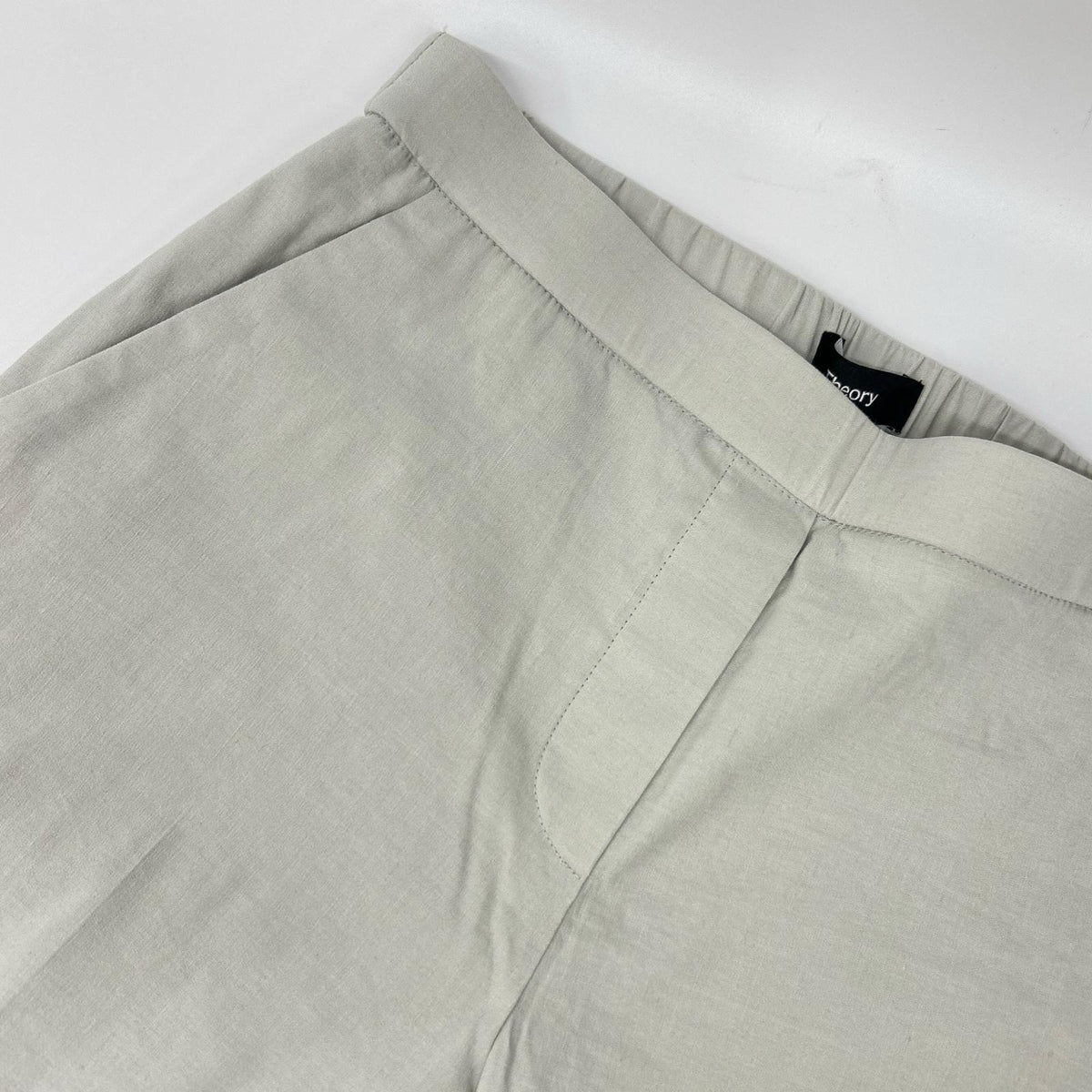 Theory セオリー 24SS ライトグレー GOOD CRUNCH W TREECA PULL リネン混パンツ ボトムス