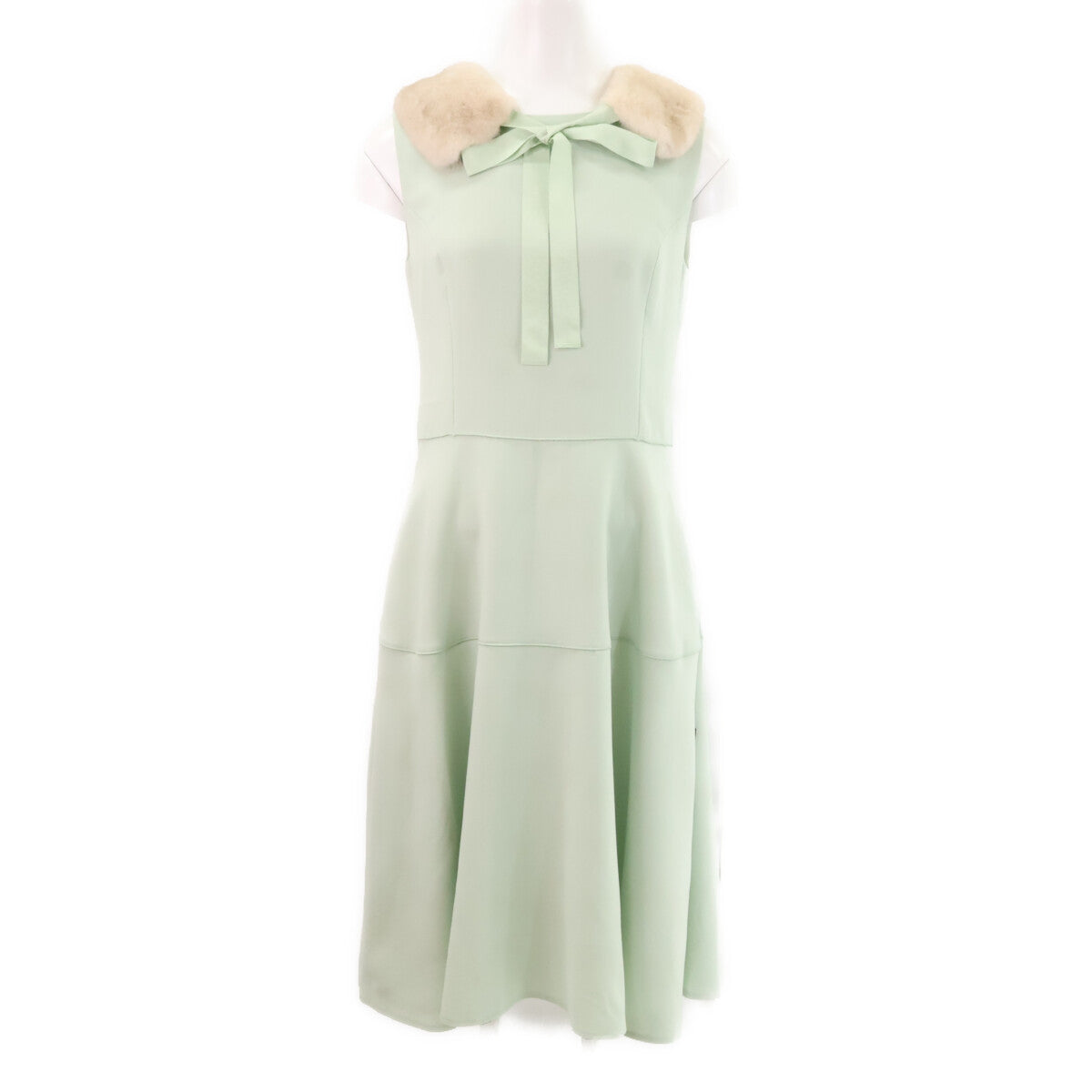 FOXEY フォクシー 【新品】42548 Lily ミンクファー付 ノースリーブ ワンピース