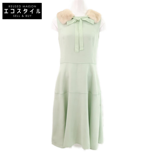 FOXEY フォクシー 【新品】42548 Lily ミンクファー付 ノースリーブ ワンピース